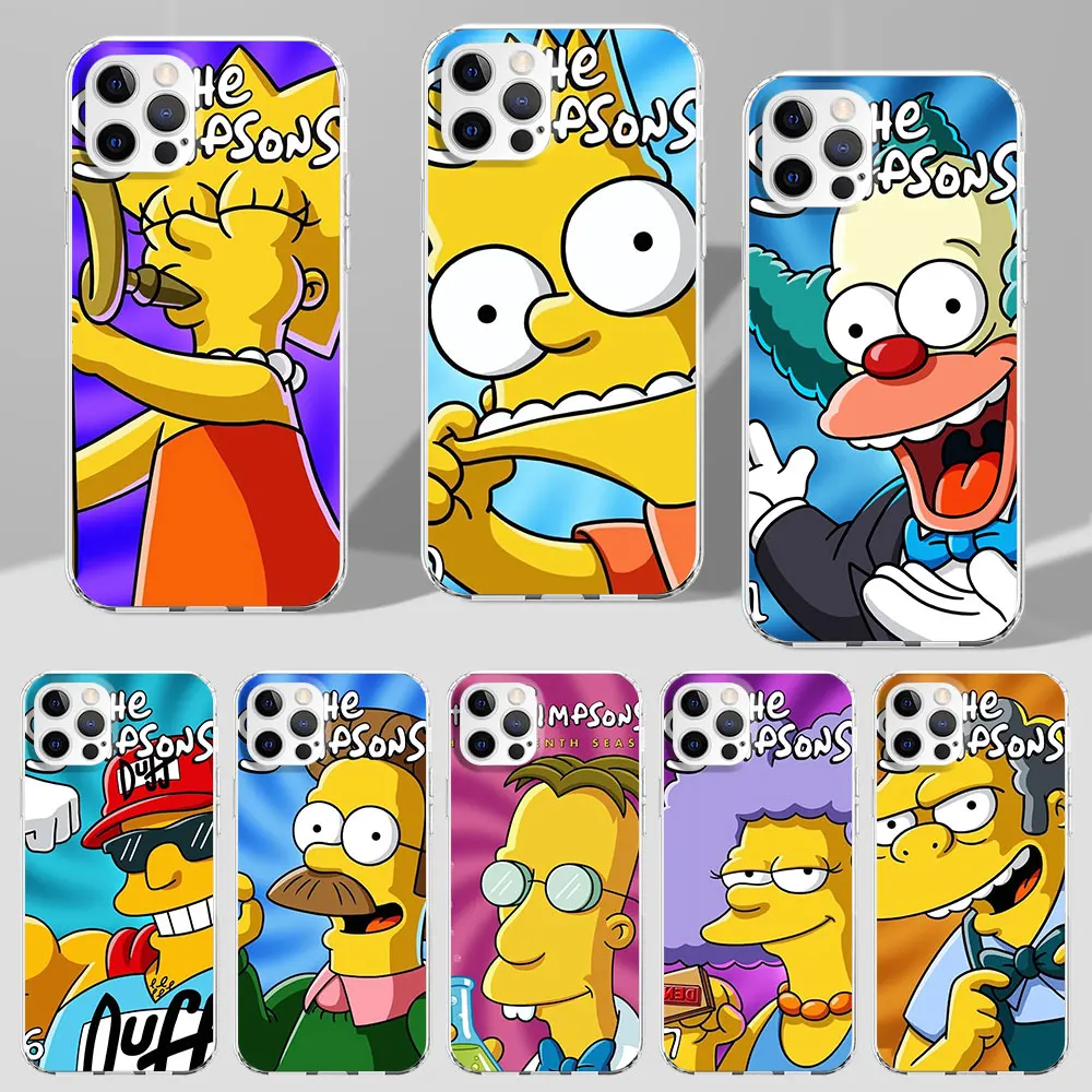 The Simpson Homer Case for Apple iPhone 11 15 Plus 13 12 Mini 7 8 X XS XR 14 Pro Max Transparent TPU Soft Phone Cover