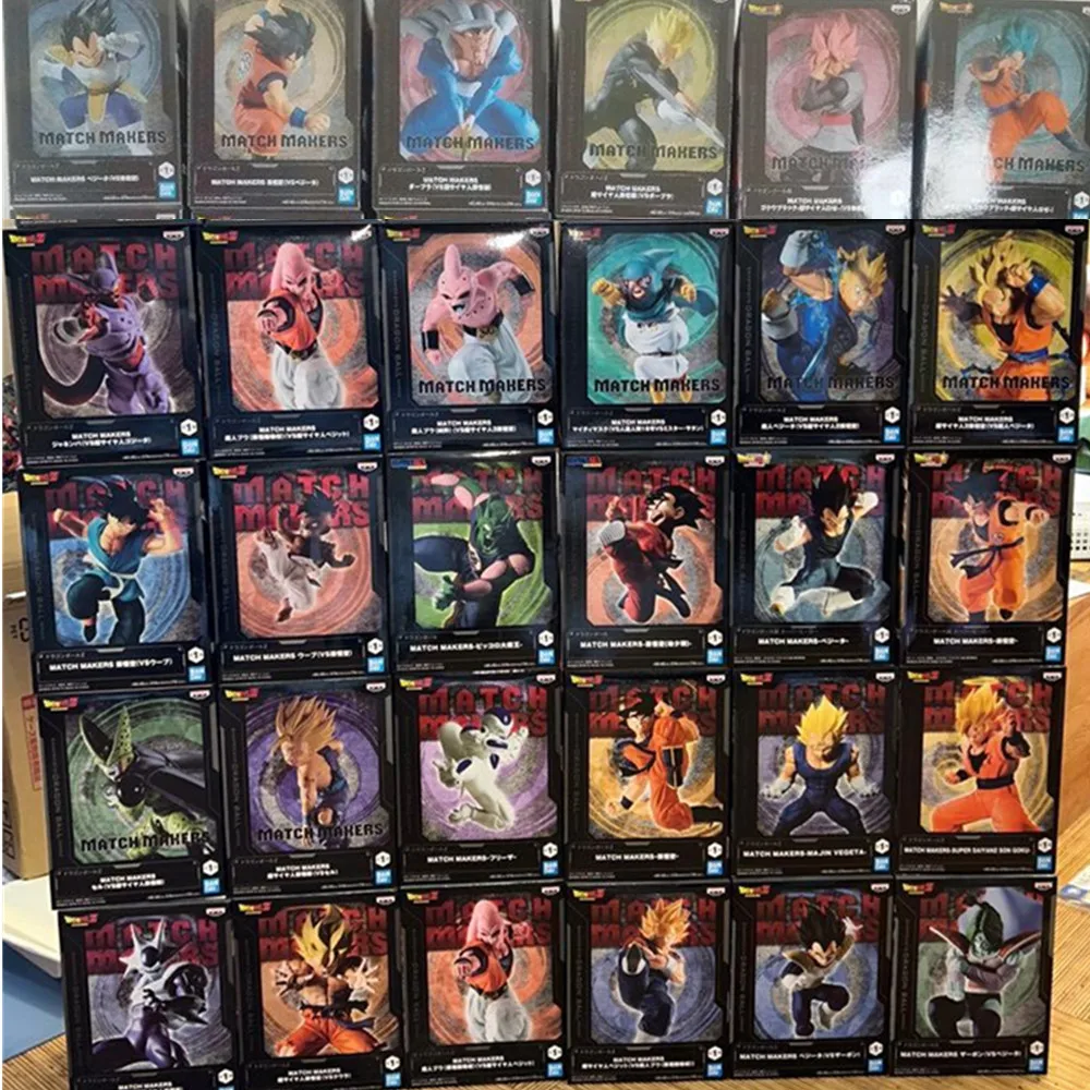 Original BANPRESTO DRAGON BALL Z MATCH MAKERS SON GOKU VEGETA Buu Cell Vegetto Trunks Gohan Gogeta Anime Bandai Action Figures