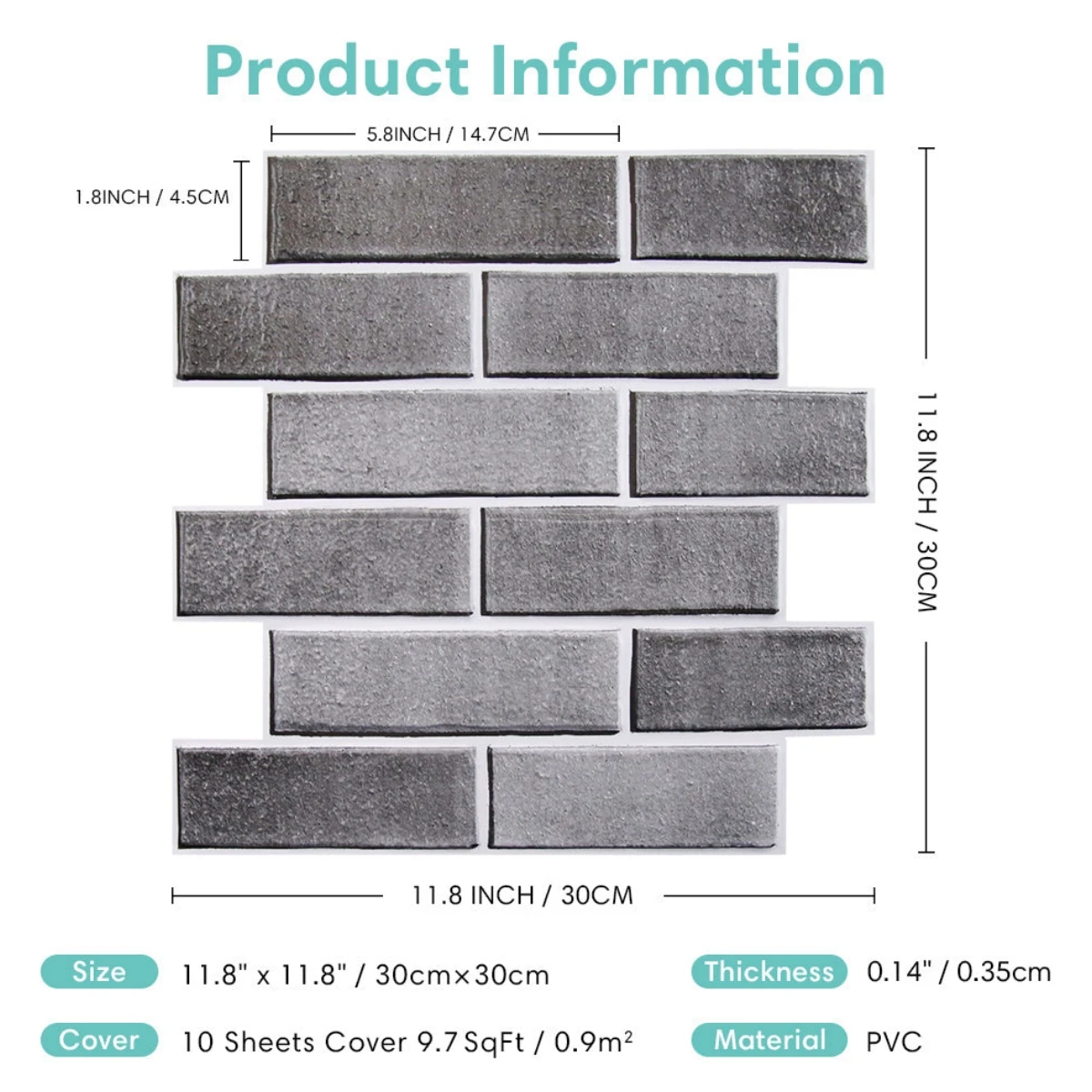 1/10 szt. Naklejka ścienna 3D samoprzylepna imitujące cegłę z Panel ścienny i naklejką płytka kuchenna naklejką na płytka ścienna do łazienki Backsplash — zdjęcie 6