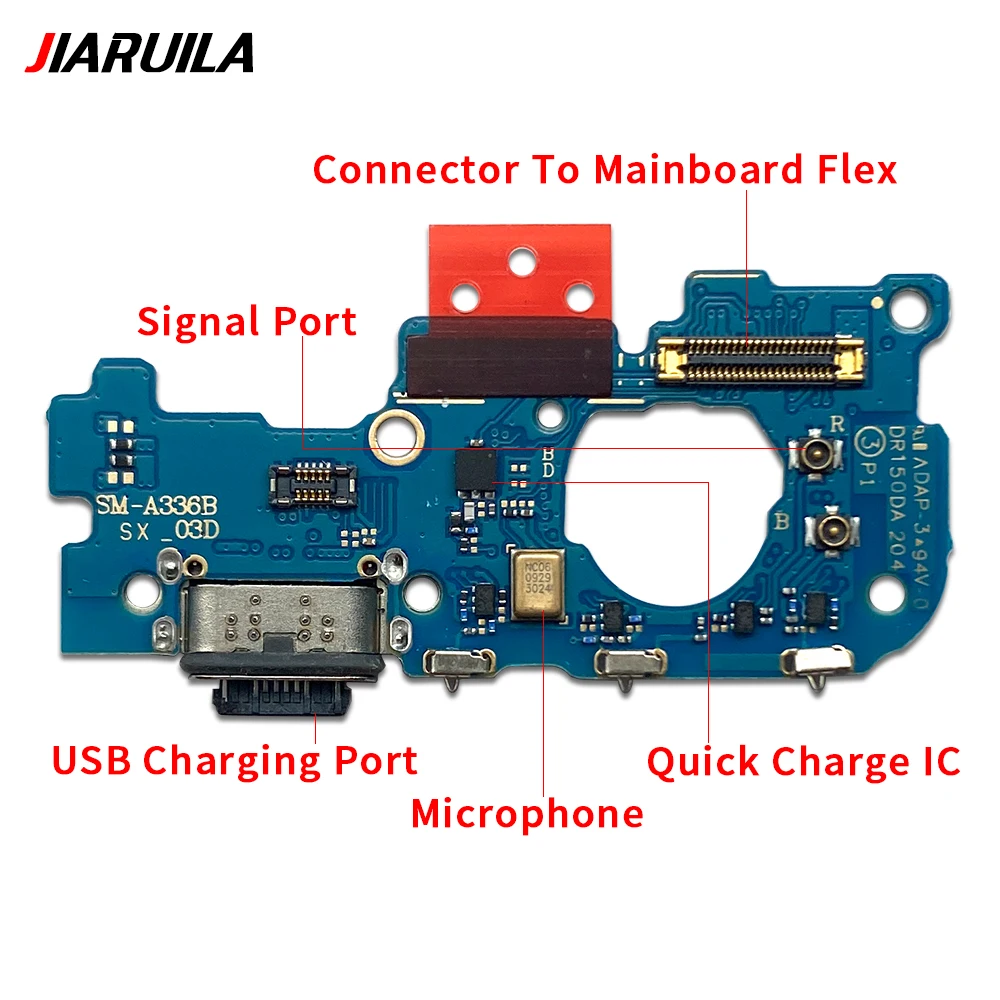 Usb Oplaadstation Socket Jack Connector Flex Kabel Voor Samsung A33 A53 A72 A52 4G A73 5G Oplaadbord Module Met Microfoon