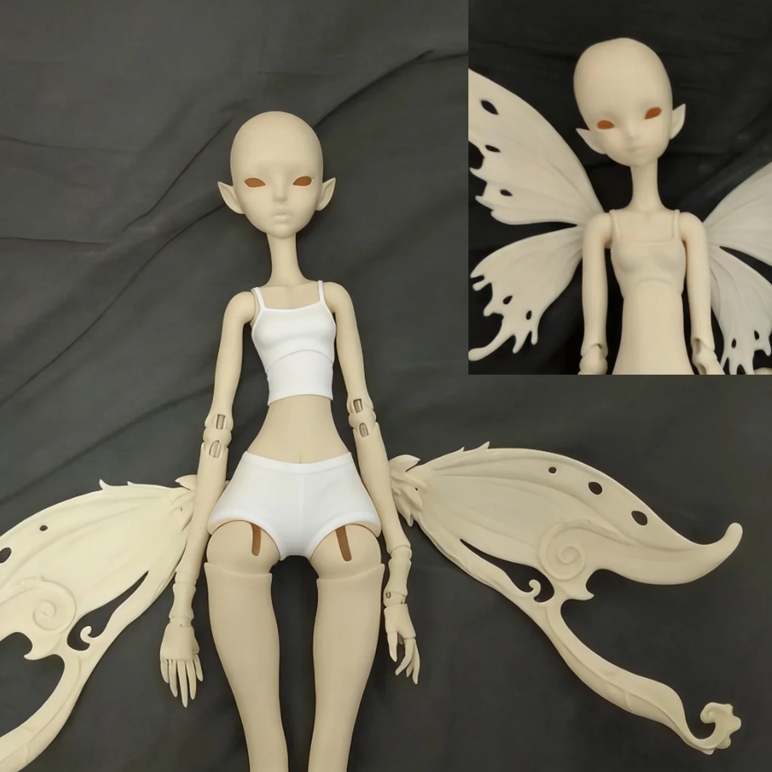 1/4 BJD Puppenkopf ohne Make-up, Harz-Frauenkopf, DIY-Modell-Puppenzubehör, Puppe ohne Make-up mit Flügeln, Spielzeug – Detail 1