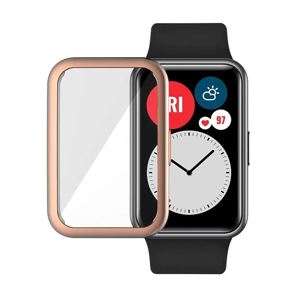 Shell Protective Soft Glass Case Cover Screen Protector TPU Full Coverage For Huawei Watch Fit