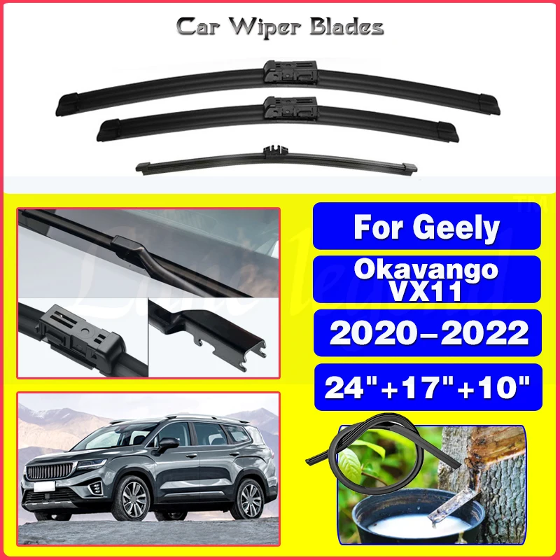 For Geely Okavango VX11 2020 2021 2022 Front Rear Wiper Blades Window Windshield Windscreen Brushes Cutter Accessories 24\