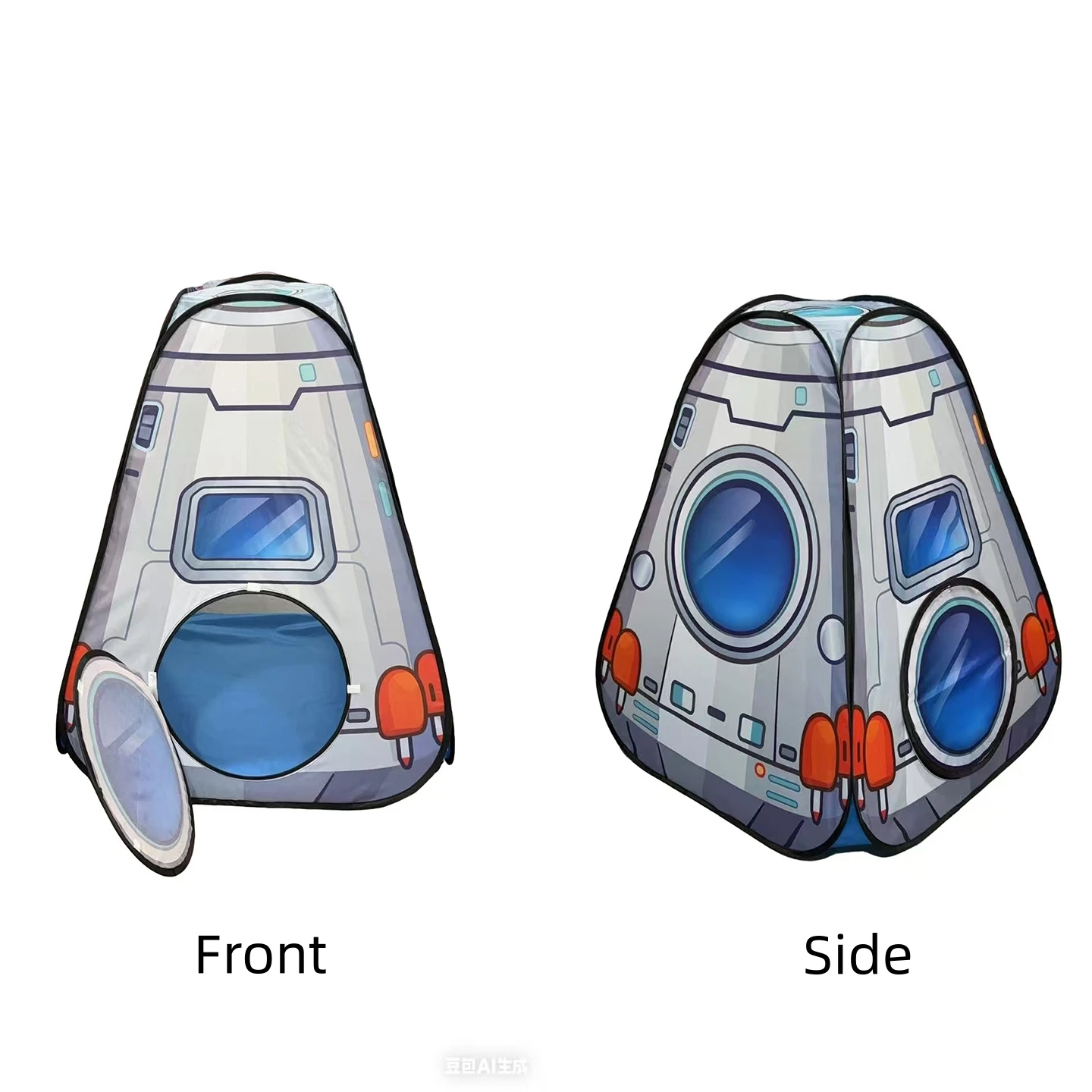 خيمة ألعاب للأطفال على شكل كبسولة فضائية ونفق فضائي، قاعدة سرية كرتونية للاستخدام الداخلي والخارجي، سهلة الحمل، هدية للأولاد