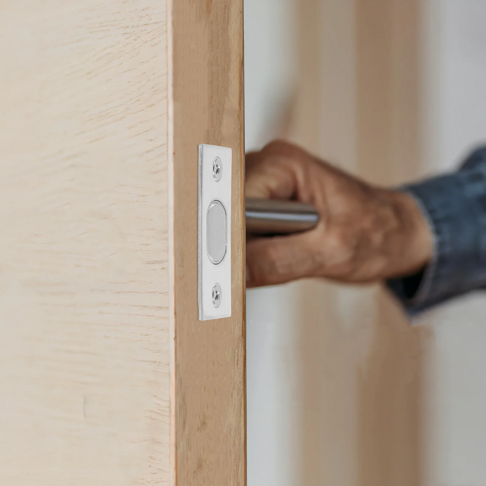 

Tongue Hidden Lock Latch 60 70mm Adjustable Compact Micro Lock Body Wood Door Bathroom InteriorLatch Door Bolt