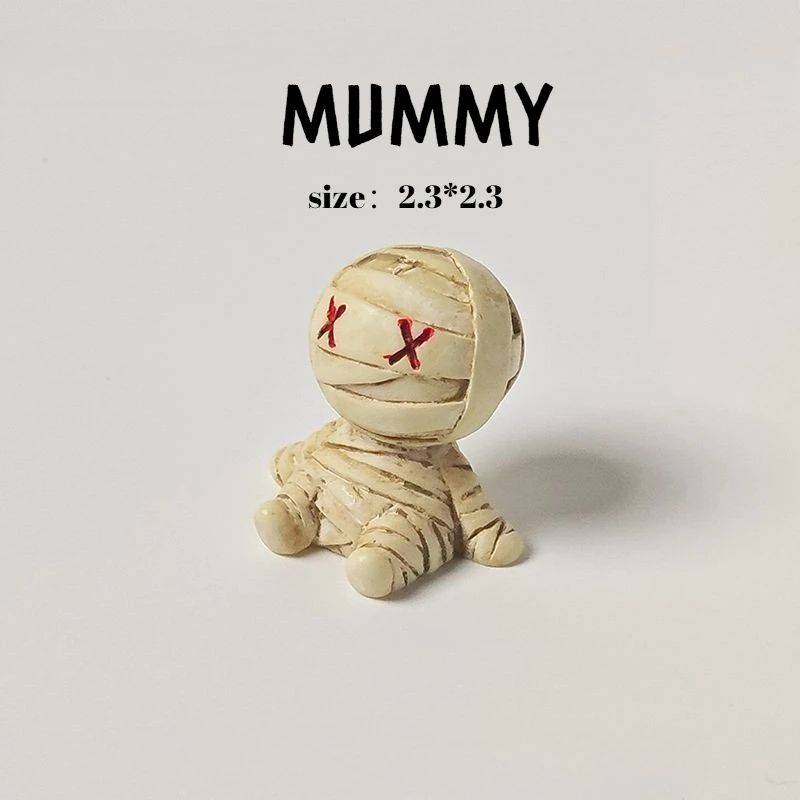 Halloween Resurrection Ghost Festival Mummy Ornament DIY Resin Cute Mini Car HomeMicro Landscape Personalized Desktop Ornament