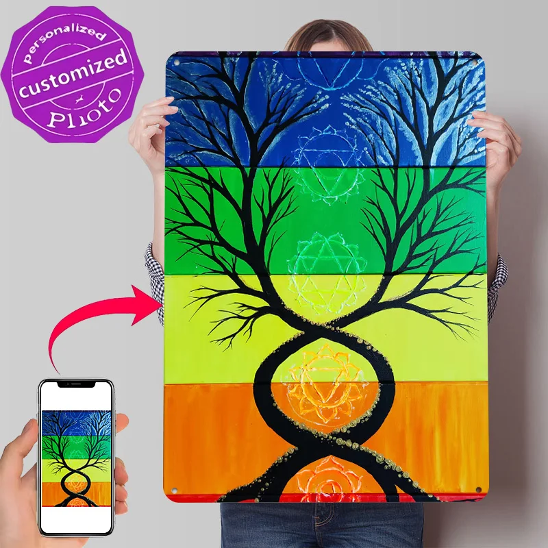 The Ancestral Tree 3D Texture Metal Poster Customized Wall Art Tin Sign Gift for Mancave Bedroom Decoration Gaming Room Decor