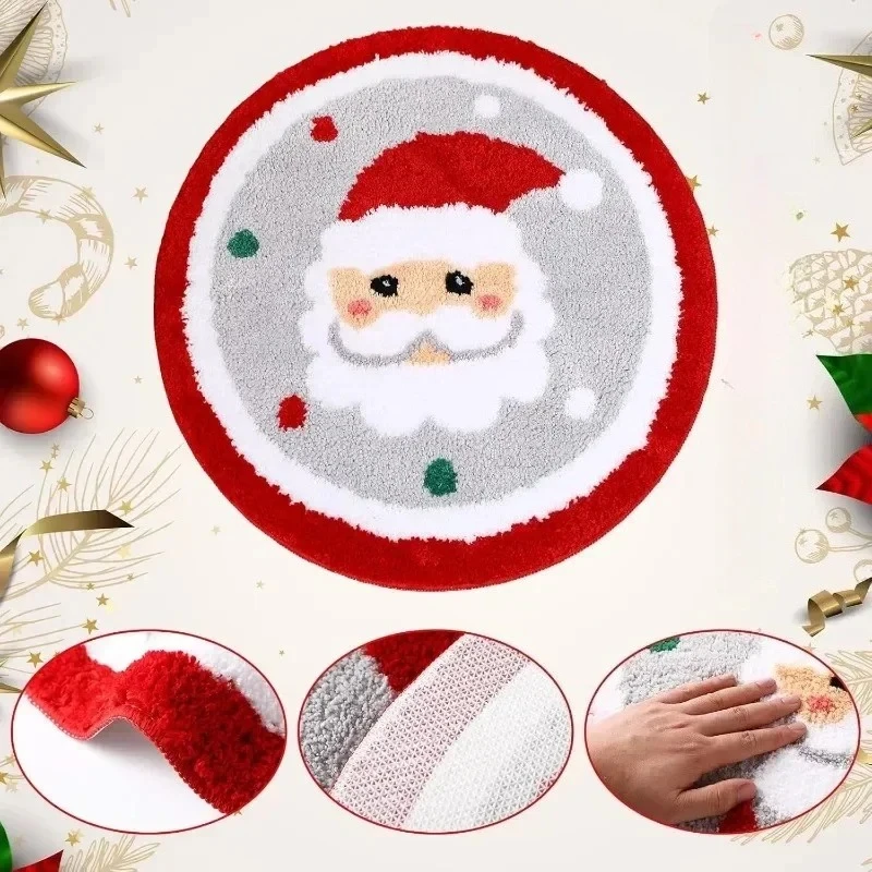 1 قطعة عيد الميلاد الحمام البساط ديكور سانتا كلوز البساط سانتا حمام حصيرة ماصة حوض الاستحمام أبواب الحمامات عدم الانزلاق قابل للغسل البساط carret