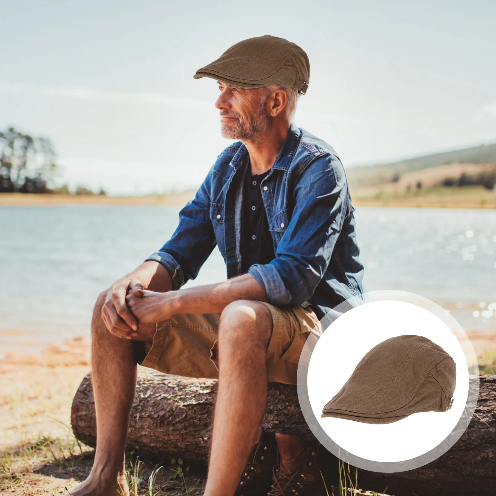 

Newsboy Hat Men Cotton Fashionable Breathable Classic Stylish Driver Cap Flat Hats for Men Comfortable Newsboy Cap