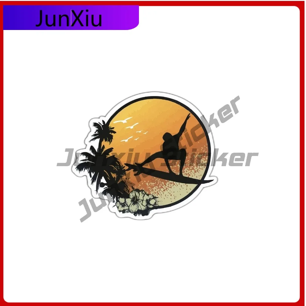 

Surfer Sunset Sticker Anime Top Quality Durable Classic Truck Decal Decoration Waterproof Vinyl Car Laptop Window Bumper