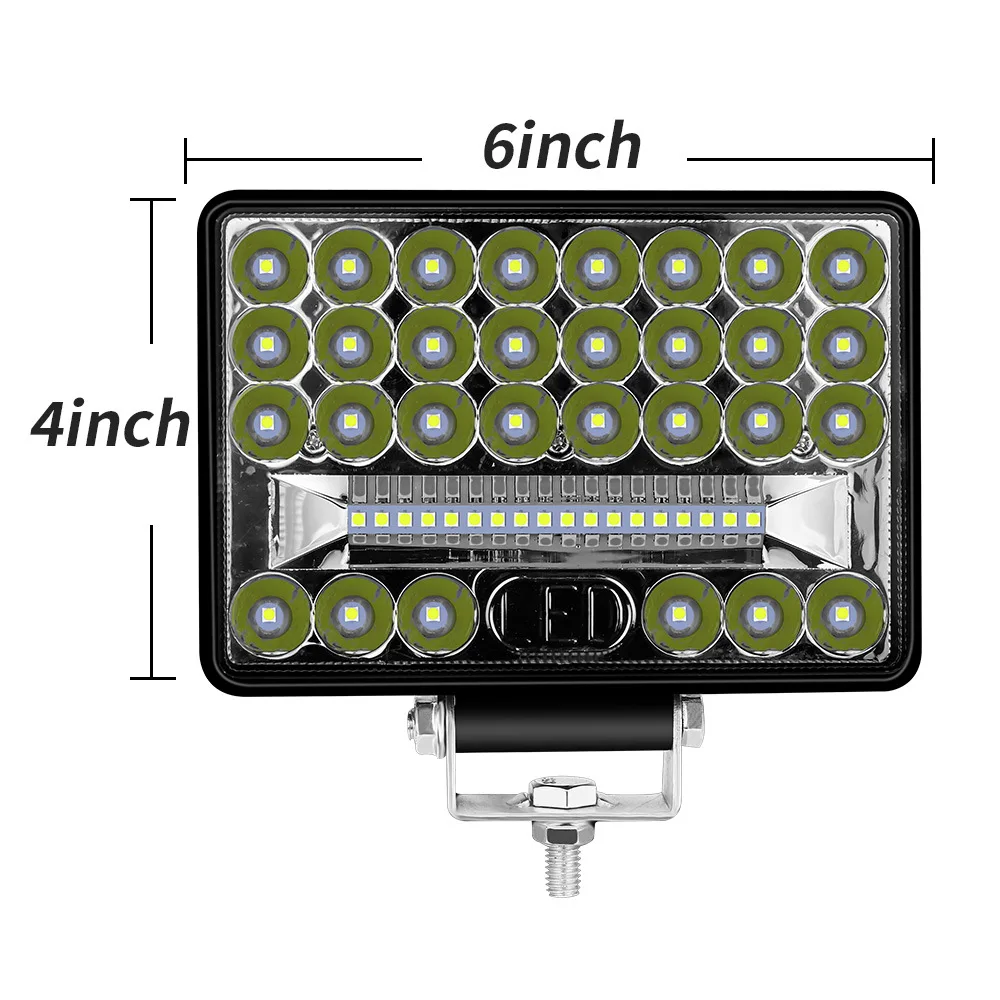 2 Pack 5 Inch 48LED Large View Work Light Bar 12-24V Off Road Driving Lamp for Car Truck SUV ATV Engineering Vehicle