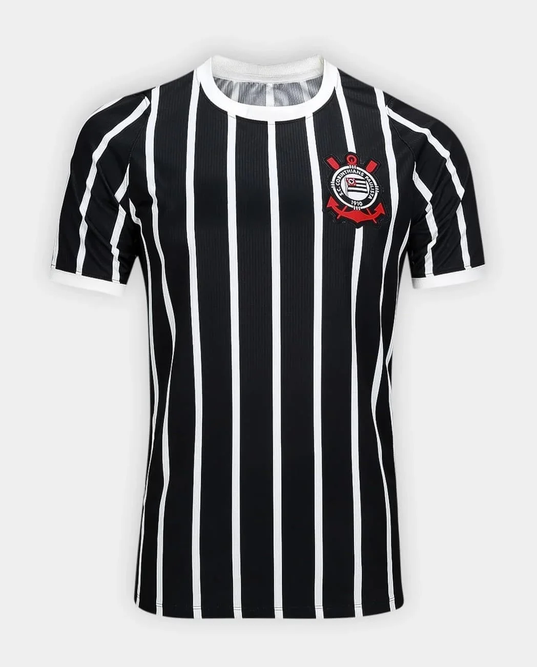 Sommer Brasilien Timão Fußballtrikot Corinthians Schwarz Gestreiftes T-Shirt Familien-Partnerlook für Sport, Streetwear und Freizeitkleidung – Detail 3
