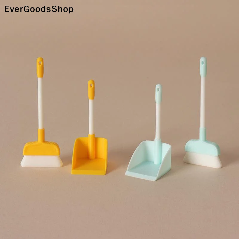 New 1/5 Sets Doll Home Cleaning Tools Decor Toy 1:12 Dollhouse Miniature Brush Dustpan Kit Micro Life Scene Decoration Props