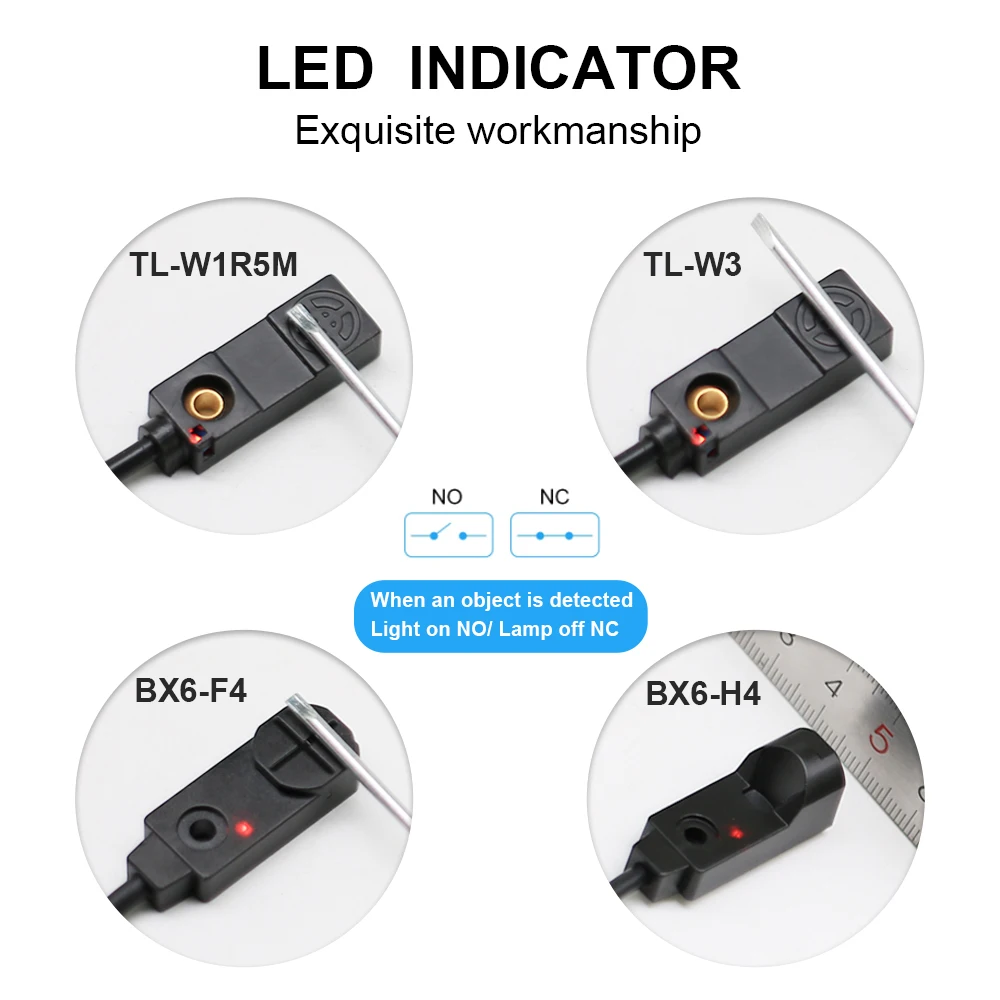 AUCHTE TL-W3  Series Metal Detection Small Square Switch Non-flush 3mm 4mm DC 3-wire Inductive Proximity Sensor Датчик выключате