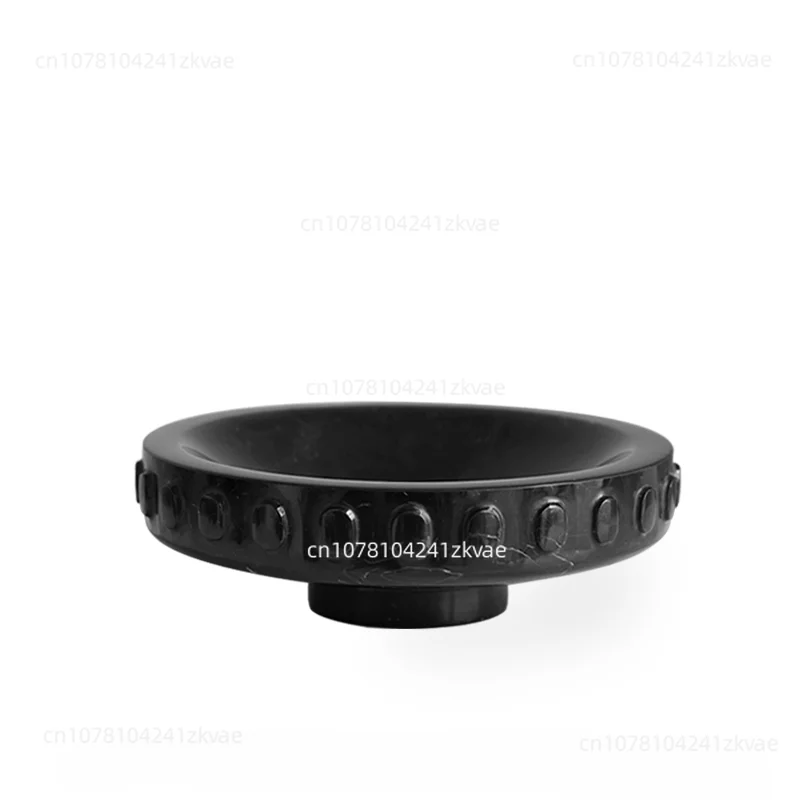 

Table Snack Storage Tray Circular Ring Edge White Black Marble Fruit Plate For Home Living Room Candy Plate High Footed Coffee