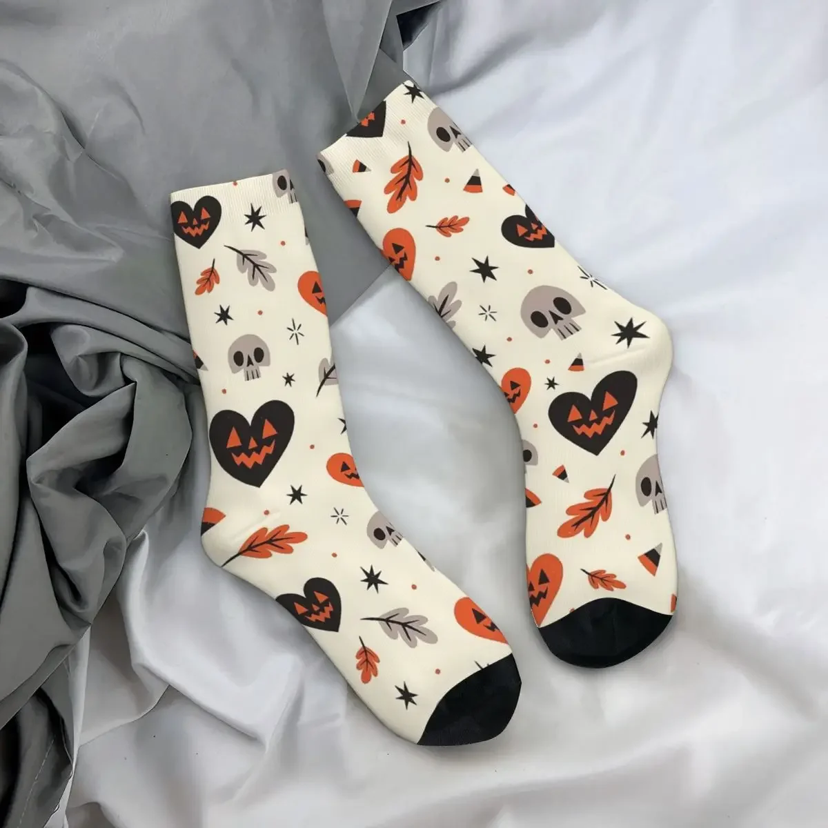 Calzini di Halloween con zucca fantasma Calze di alta qualità Harajuku Calzini lunghi per tutte le stagioni Accessori per regali unisex