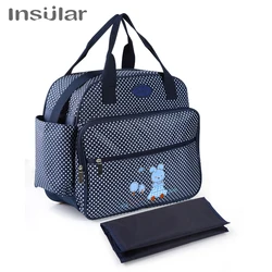 Insular-bolsas de pañales de maternidad para mamá, bolso de viaje de gran capacidad, cochecito de diseñador, cambiador de pañales de bebé