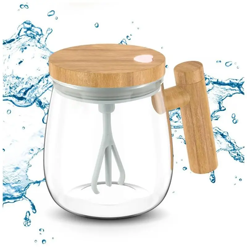 A27F-Upgrade Electric High Speed Mixing Cup, 13.5Oz/400ML Self Stirring Coffee Mug Waterproof Glass Cup, Battery Powered Durable