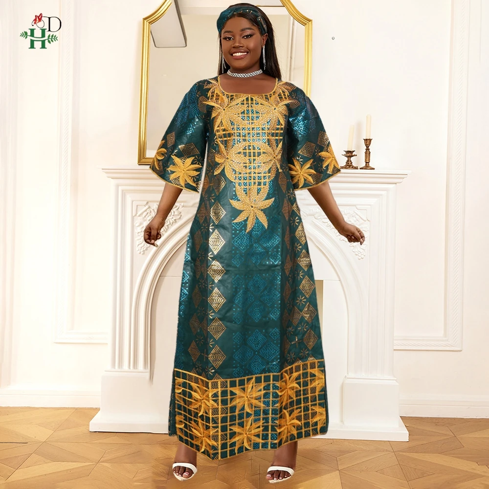 H&D African Clothing Traditional Dresses on Clearance Sale African Dresses for Woman Embroidery Bazin Riche костюм женский 2026 H&D African Clothing Traditional Dresses on Clearance Sale African Dresses for Woman Embroidery Bazin Riche костюм женский 20