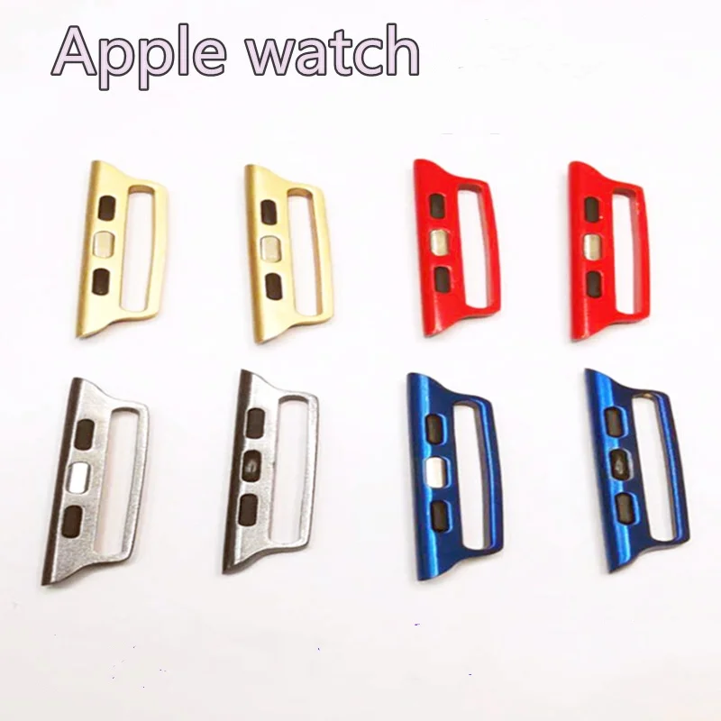 

2pcs Stainless Steel Watch Connector for Apple Watch Series 6 SE 5 4 7 45mm 44mm 38 42 40 41mm Metal Watch Adapter Accessories