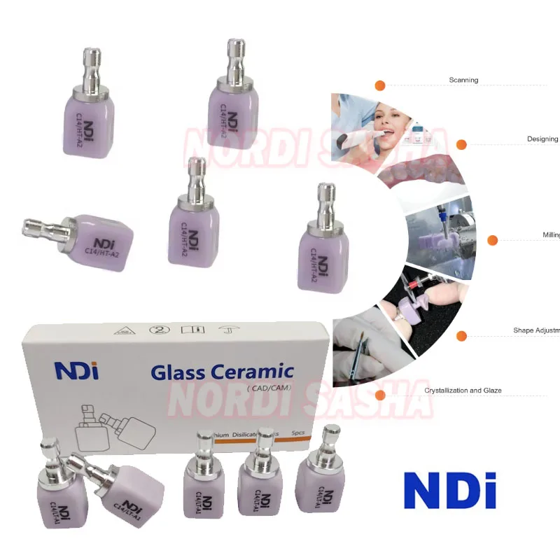 

5 шт./кор. NDI стоматологический дисиликат лития (стеклокерамика) C14 LT/HT для CAD CAM Sirona Cerec стоматологическая лабораторная фрезерная система