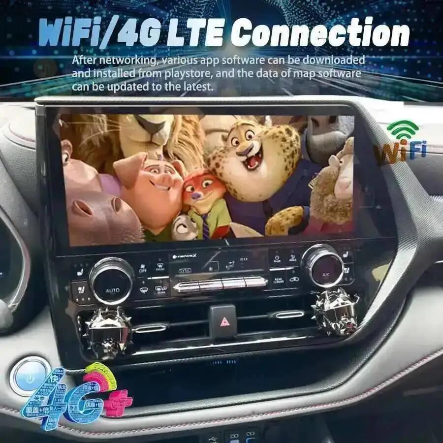 Android 15 Car Multimedia Video Player Radio Stereo 12.3'' GPS Carplay For TOYOTA Highlander Crown Kulger Gxl 2021 2022 2024