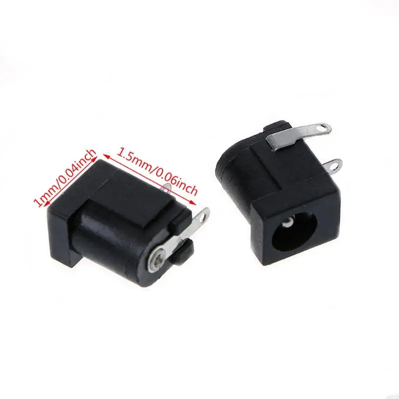 5pcs 5.5x2.1mm DC-005 Black DC Power Jack Socket DC Connectors Supply Barrel-Type Right Angle PCB Mount Terminal
