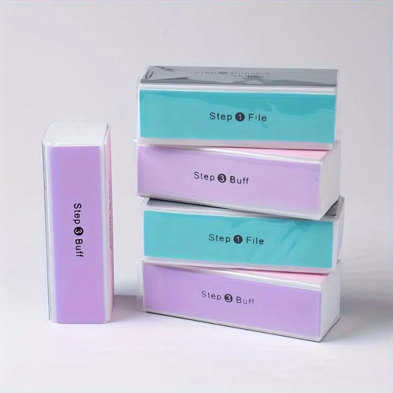 3 Pcs/Lot Nail Buffer Block 4 Way Colorful Buffing Block Shine Polisher Nail Buffing File Manicure Sanding Nail Art Tools