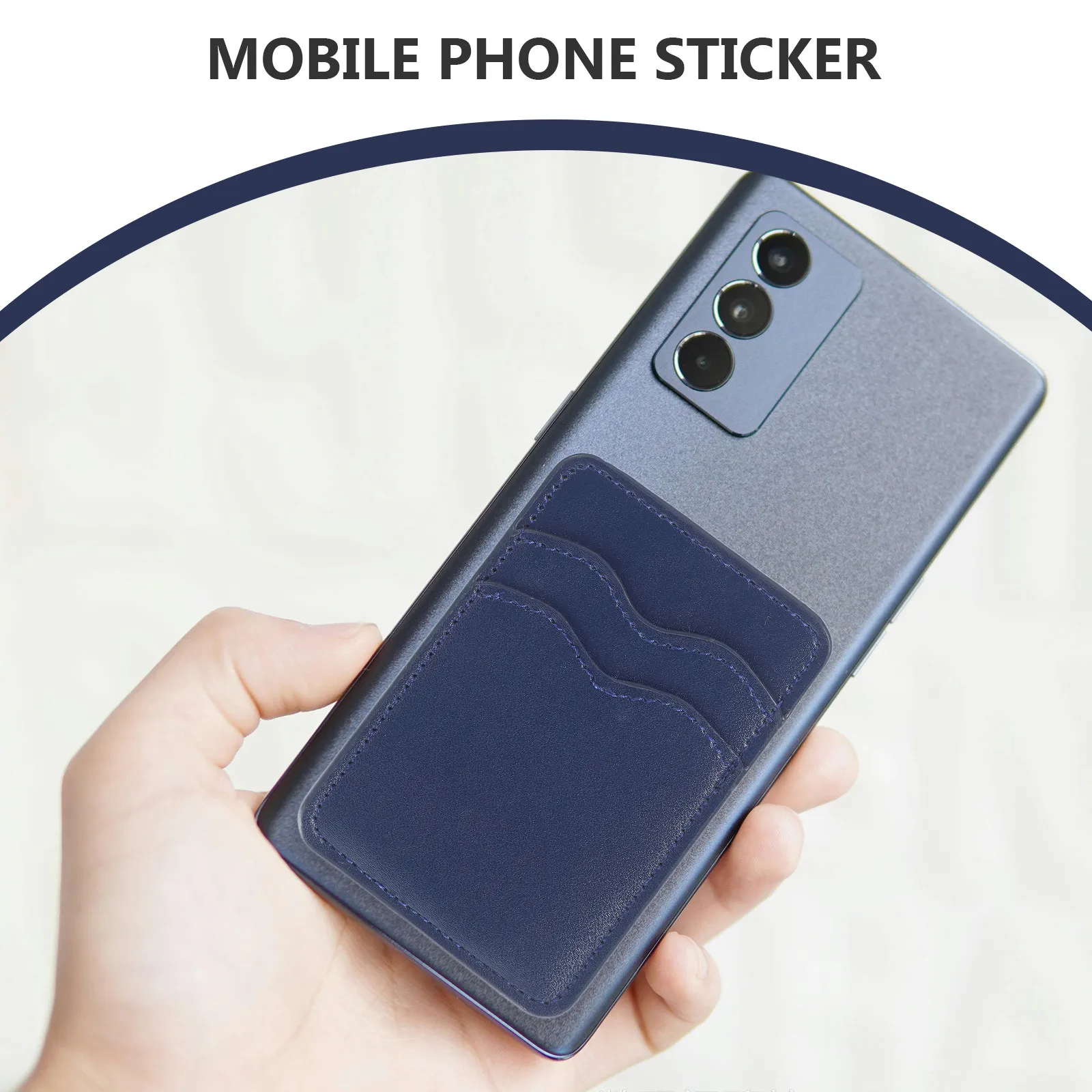 Phone Card Holder Stick on Faux Slim Wallet for Dual Slot Credit Id Business Card Pocket Wireless Charging