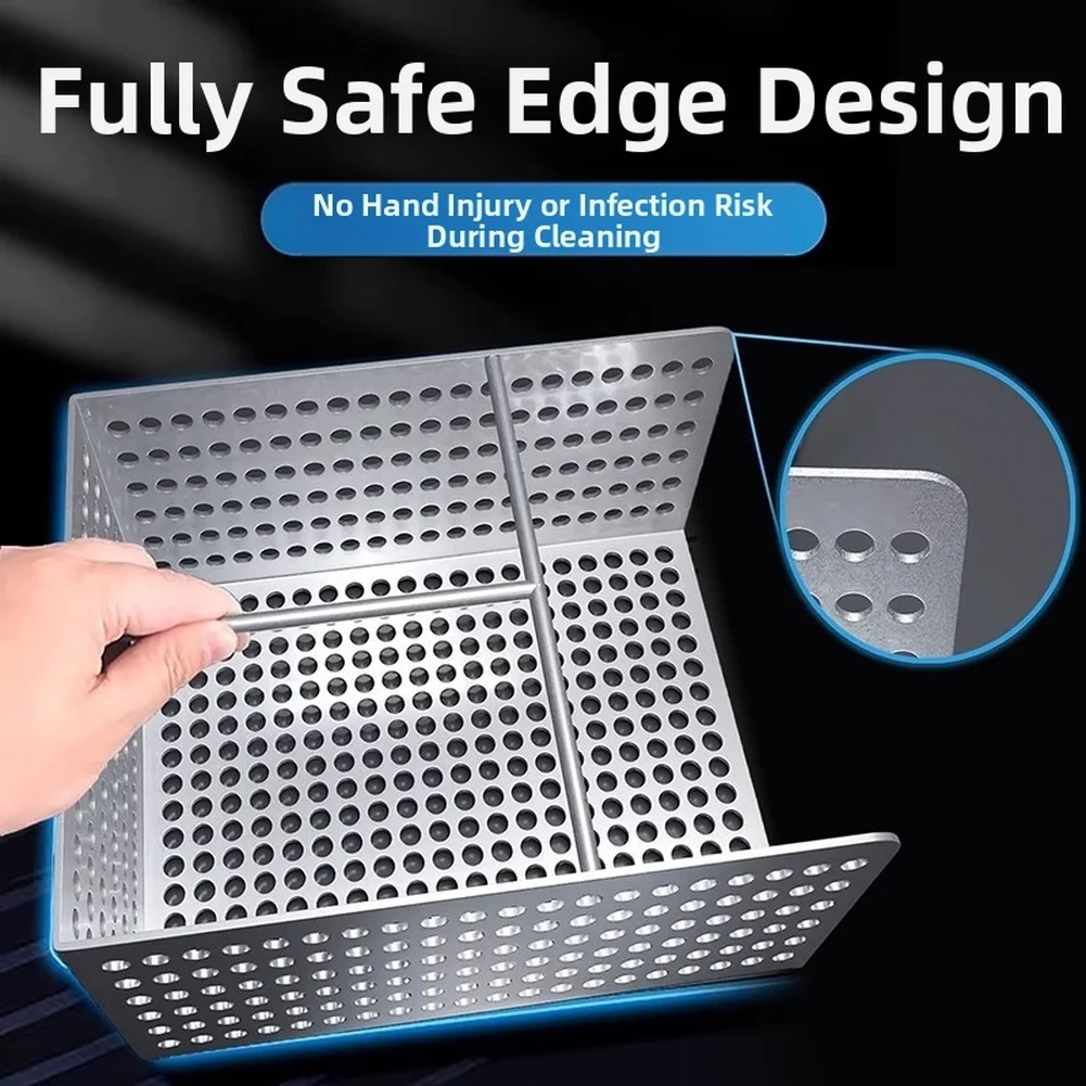 Stainless Steel Mesh Drain Filter Basket 8mm Aperture Anti Strainer For Kitchen Restaurant Floor Drain Clog Prevention