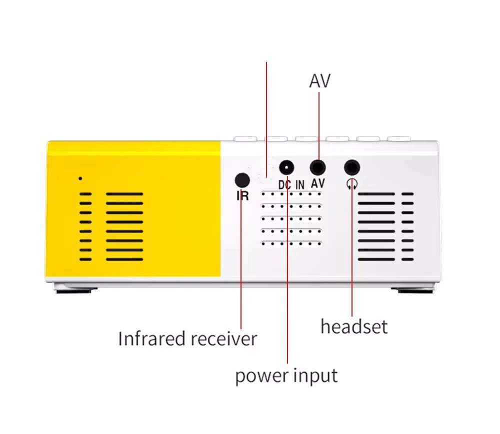 Salange J9Pro Mini proyector LED reproductor multimedia doméstico Audio proyectores portátiles 480x360 píxeles compatible con 1080P HDMI USB proyector de vídeo