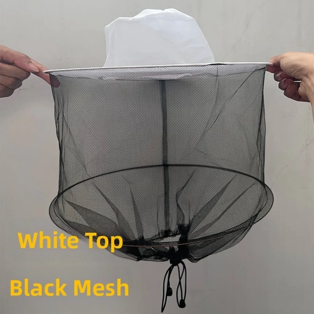 Professional Thickened Mesh Beekeeping Hat with Brim Foldable Mosquito Net Hat Anti UV Sunscreen Fishing Cap Outdoor Fishing