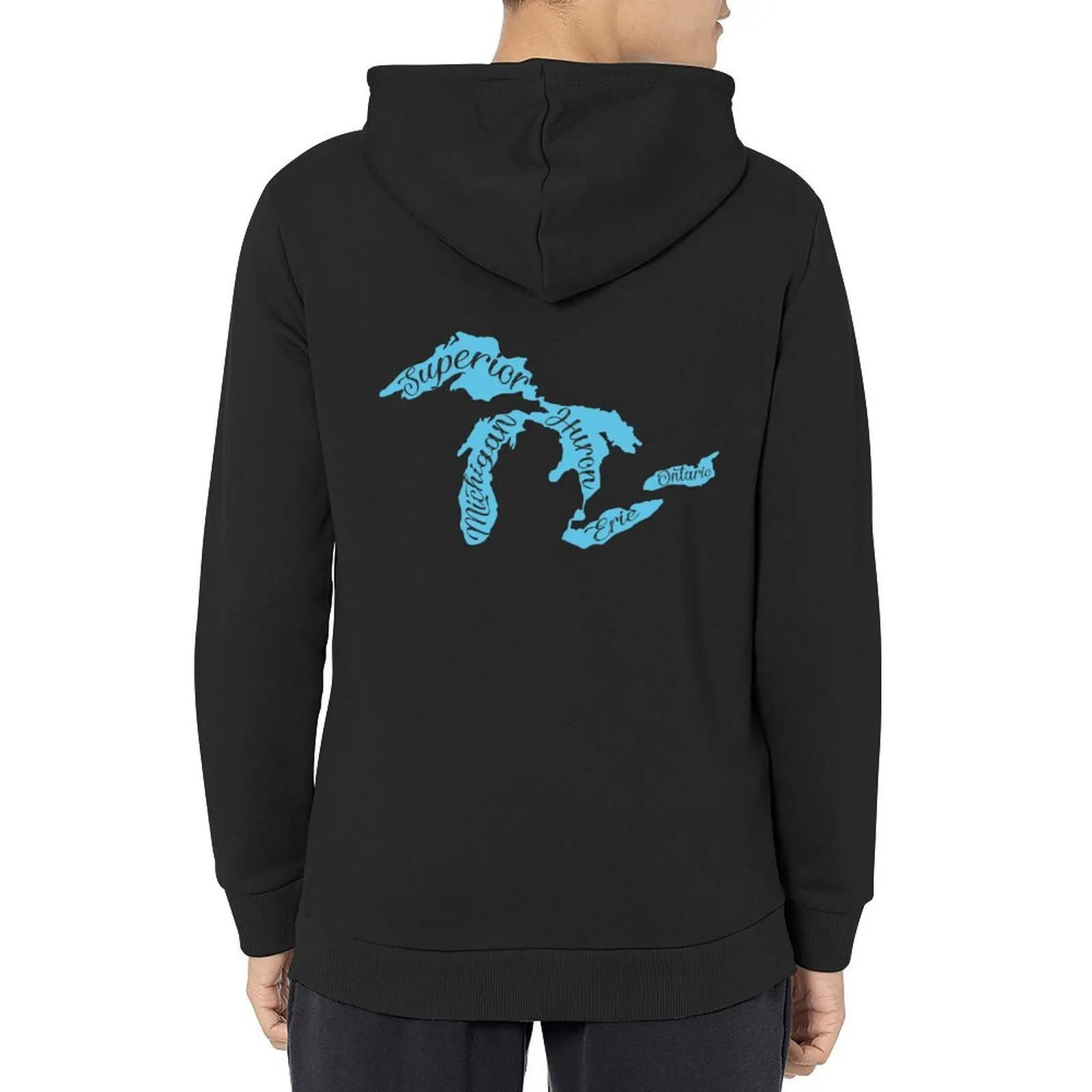 

Great Lakes of Michigan Hoodie men's sweat-shirt set male clothes graphic t shirts men korean clothes hoodie graphic