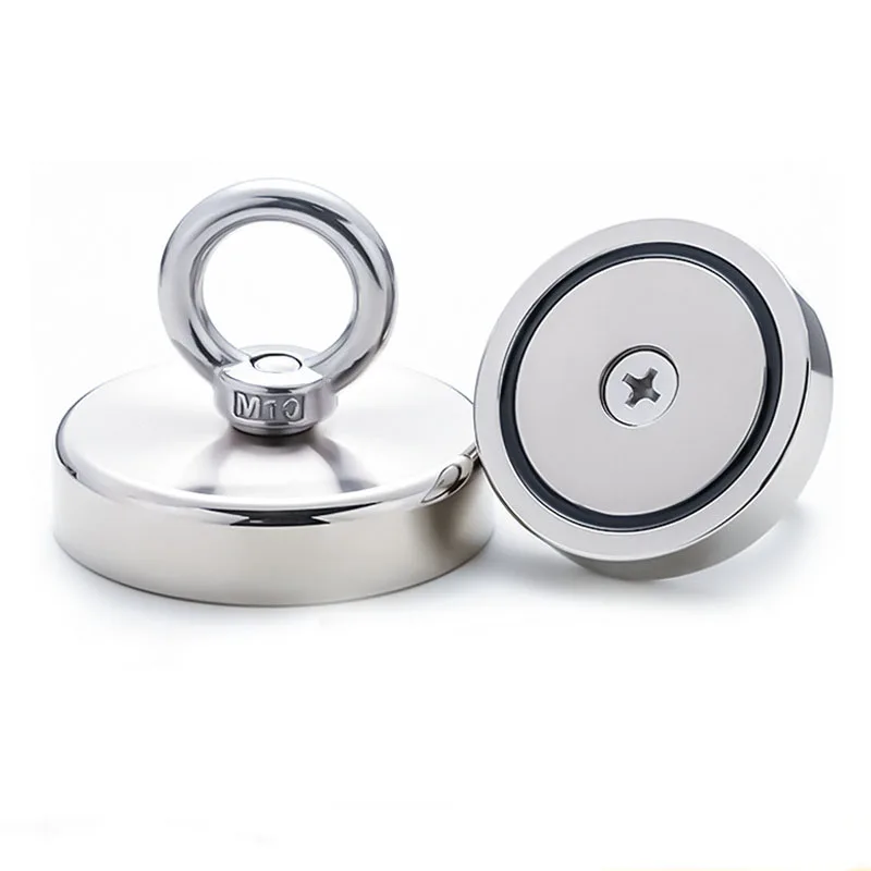 1pc Super Strong Neodymium Fishing Magnet Hooks Heavy Duty Magnet with Countersunk Hole Eyebolt Salvage Searcher Magnets