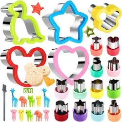 28 Pcs Sandwich Cutters Set for Kids Children Food Cookie Bread Mold Maker Fruit and Vegetable Shapes Cutting Mould Baking Tools