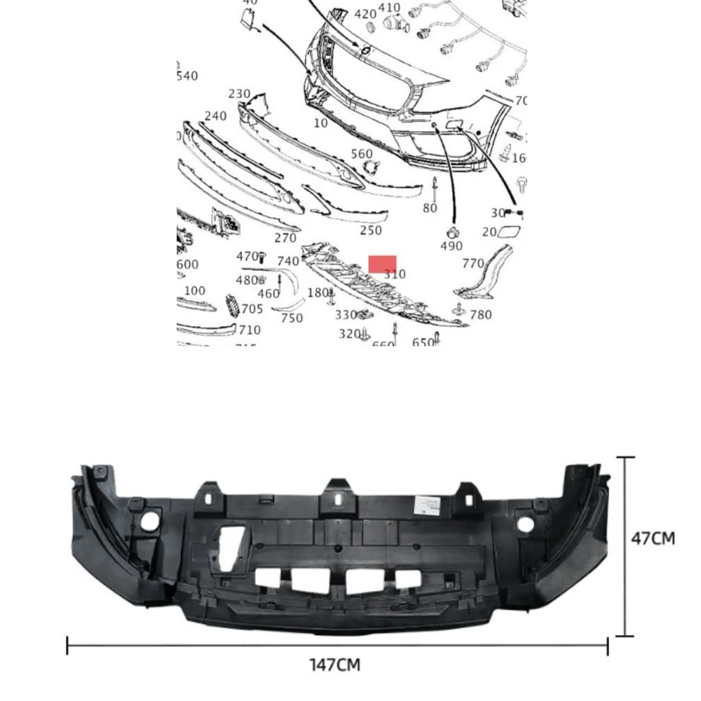 Front Bumper Splash Shield Guard Cover A1568850336 For Mercedes-Benz GLA GLA200 220  2014-2016