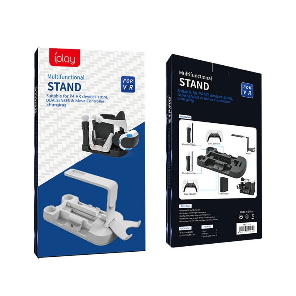 Base de charge 6 en 1 pour PS5 VR Move, contrôleur de jeu, support de support, support de station S6, casque hôte VR