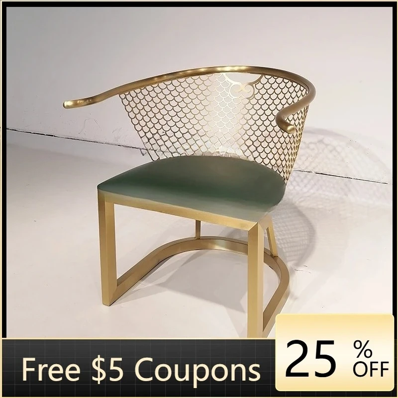 

Tea Table Bedroom Pure Copper Arm Chair Luxury New Chinese Taishi Brass Enclosure Chair Yunlong Chair