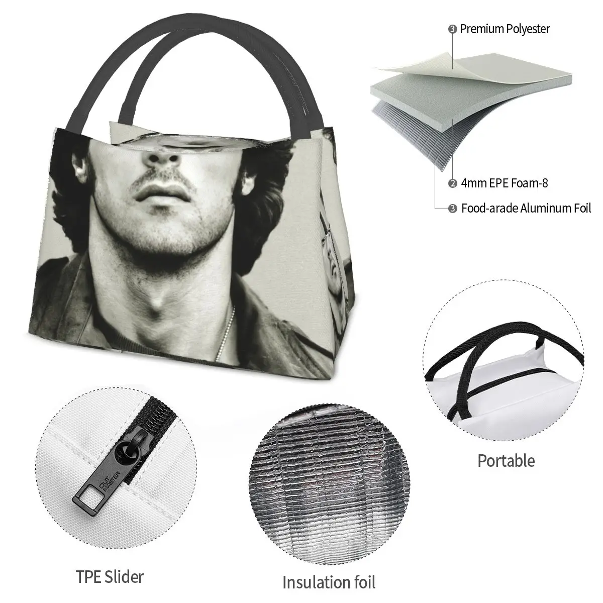 First Blood John J Mug Shot 10-22-1982 Portable insulation bag for Cooler Food Office Pinic Container