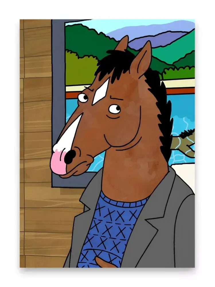BoJack Horseman affiche espace parfait autocollant auto-adhésif pour bureau Home cinéma mur Art décor cadeau fantaisie