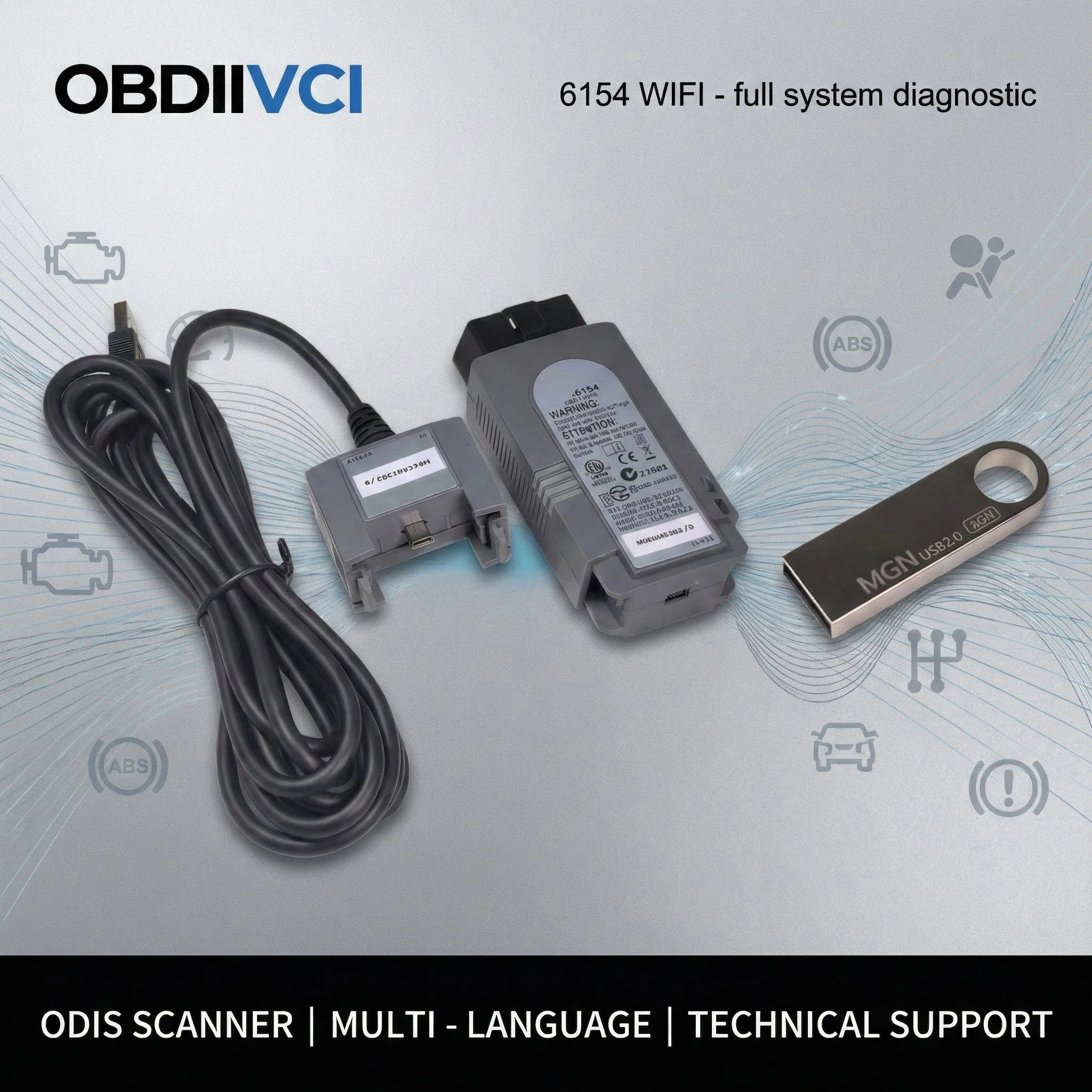 OBDIIVCI 6154 WIFI ODIS Scanner Support CAN FD And DoIP Protocol Car Diagnostic Scanner Full System Diagnostic Programming Tool
