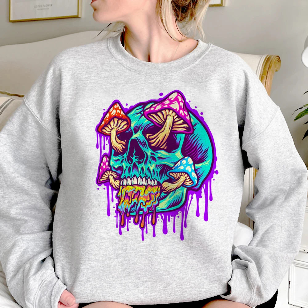 

Magic Mushrooms Alien Psychedelic hoodies women streetwear Fleece long sleeve top Kawaii clothes Hood women Korean style Hood