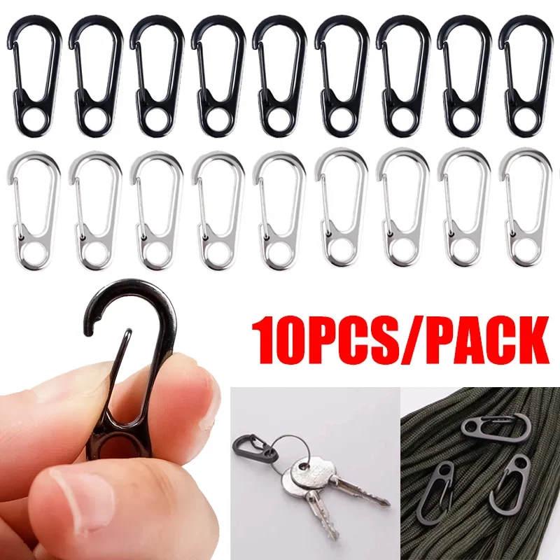 5/10PCS Mini Carabiner Clips Tiny Alloy Spring Snap Hook Keychain Clasps EDC Small Hanging Buckle for Backpack Camping Bottle