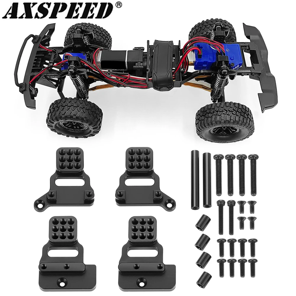 AXSPEED 4PCS Metal Front Rear Shock Absorber Towers Mount for 1/18 RC Crawler TRX4M Bronco Defender Upgrade Accessories