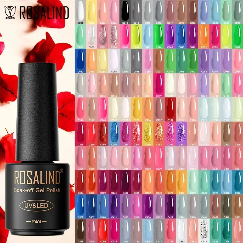 ROSALIND Halbtransparenter Naude Color Gel Nagellack für UV-Lack Hybrid Semi Permanent Nagellack Art Funktionskleber