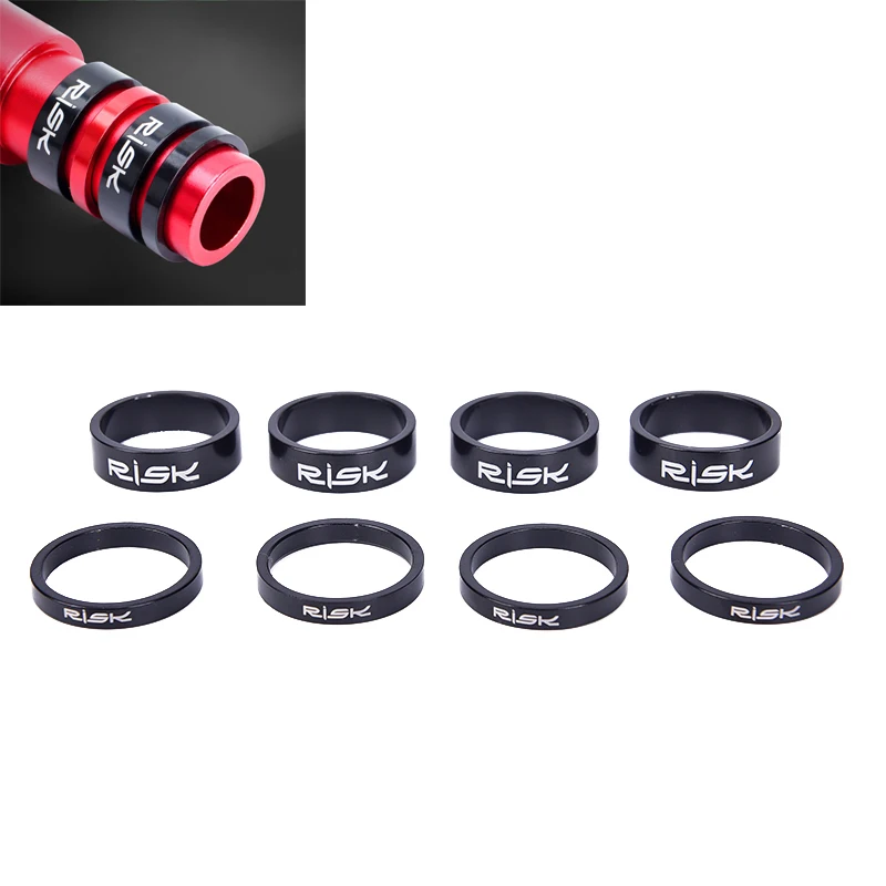 4 pcs 5/10mm Adjustment Aluminum Alloy Bike Fork Washer Stem Headset Spacers