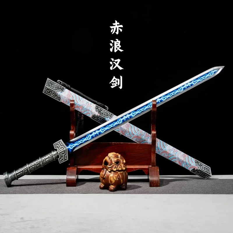 Longquan City Sword Han Sword High Manganese Steel Integrated Tang Horizontal Sword Collection Ancient Style Ornaments