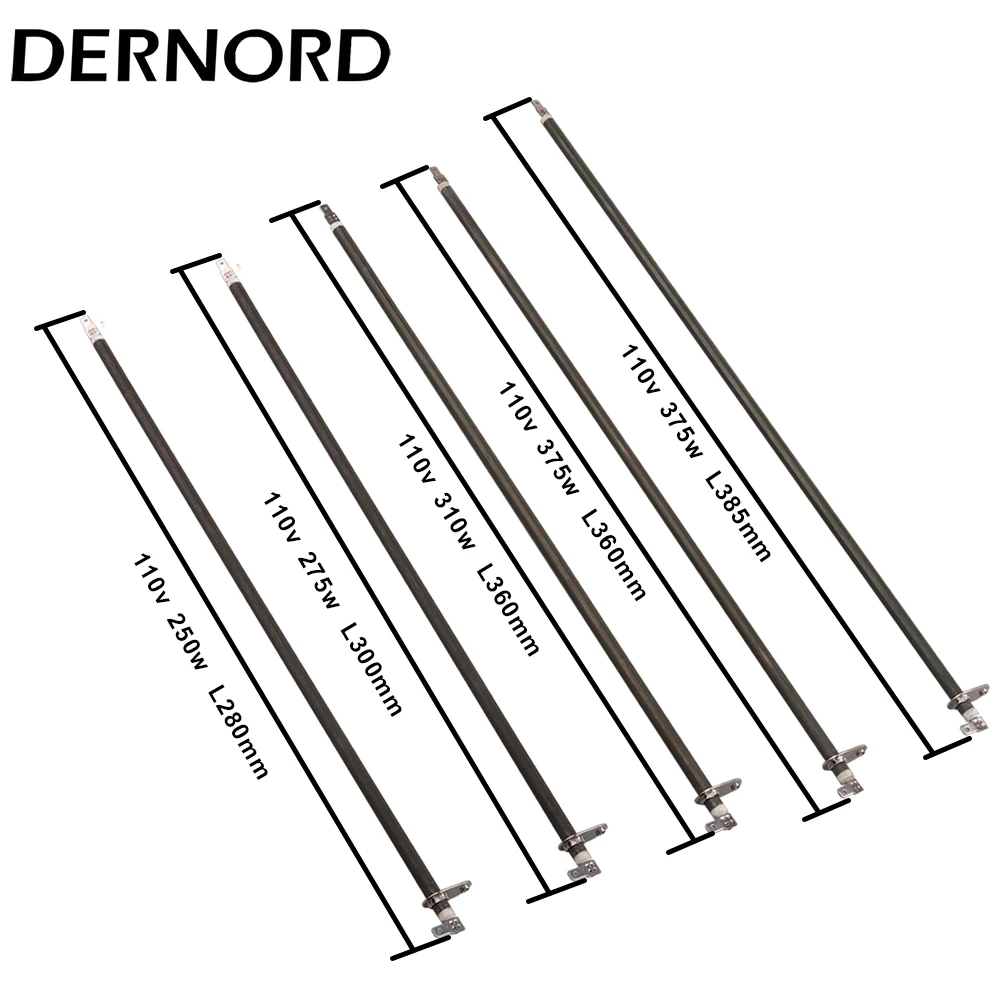 DERNORD 110V Air Heating Element with Round Metal Sheet Electric Oven Heater Hot Air Heating Resistance 250W/275W/310W/375W