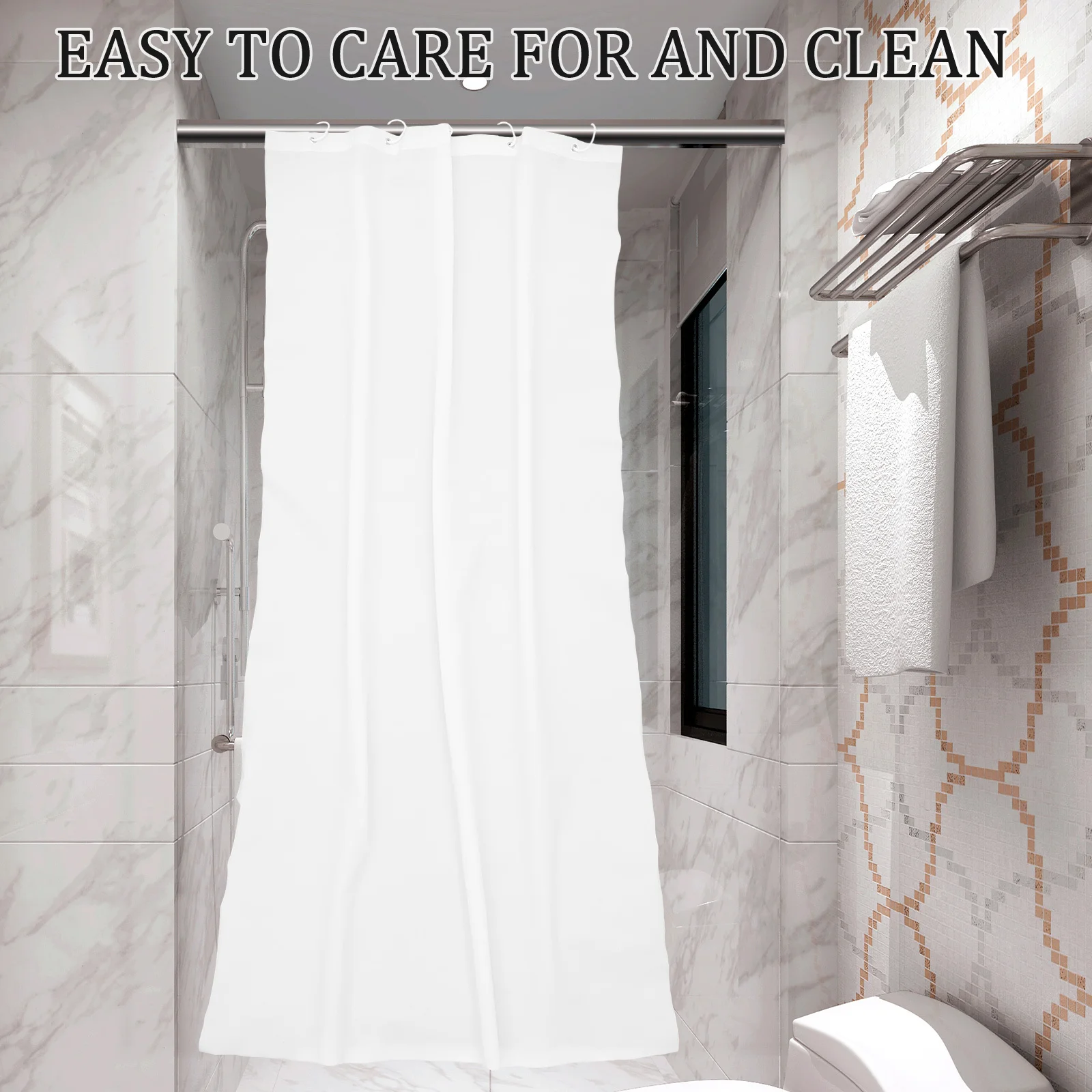 

Water Resistant Shower Curtain Modern Simple Design Plain Color Peva Material Bathroom Decoration Easy Care Peva Shower Curtain