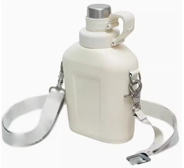 Modern Styles Stainless Steel 1L Vacuum Insulated Eco-Friendly Travel Water Bottle Outdoor Large Capacity Portable Flat Camping